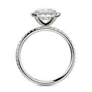Catalina Cushion Cut Pave Halo 4 Prong Claw Set Engagement Ring - Nivetta
